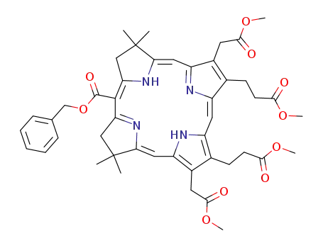 Benzyl 13,17-bis-(2-methoxycarbonylethyl)-12,18-bis-(methoxycarbonylmethyl)-2,2,8,8-tetramethylisobacteriochlorin-5-carboxylate