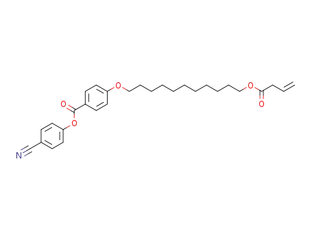 Molecular Structure of 141522-56-7 (Benzoic acid, 4-[[11-[(1-oxo-3-butenyl)oxy]undecyl]oxy]-, 4-cyanophenyl
ester)