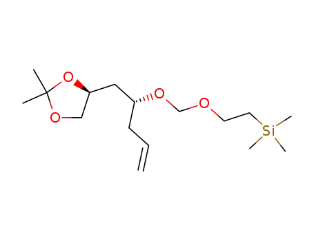 Molecular Structure of 115843-76-0 ({2-[(R)-1-((S)-2,2-Dimethyl-[1,3]dioxolan-4-ylmethyl)-but-3-enyloxymethoxy]-ethyl}-trimethyl-silane)
