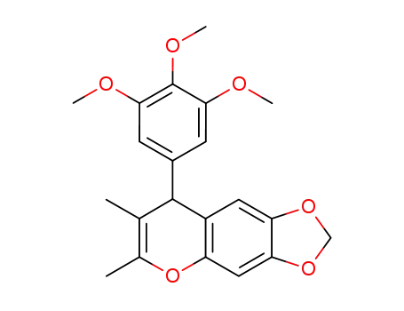 Molecular Structure of 116409-24-6 (8H-1,3-Dioxolo(4,5-g)(1)benzopyran, 6,7-dimethyl-8-(3,4,5-trimethoxyph enyl)-)
