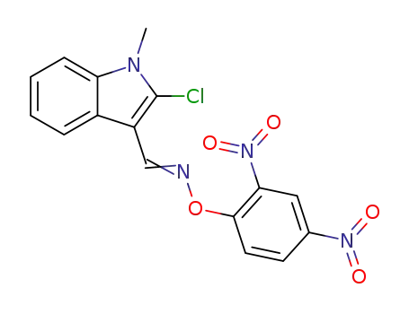 Molecular Structure of 120110-24-9 (2-Chloro-1-methyl-1H-indole-3-carbaldehyde O-(2,4-dinitro-phenyl)-oxime)