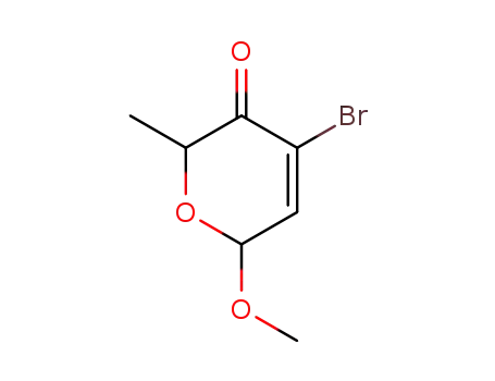 Molecular Structure of 66212-71-3 (2H-Pyran-3(6H)-one, 4-bromo-6-methoxy-2-methyl-)