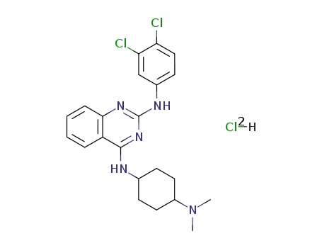 Molecular Structure of 76004-50-7 (N<sup>2</sup>-(3,4-Dichloro-phenyl)-N<sup>4</sup>-(4-dimethylamino-cyclohexyl)-quinazoline-2,4-diamine; hydrochloride)