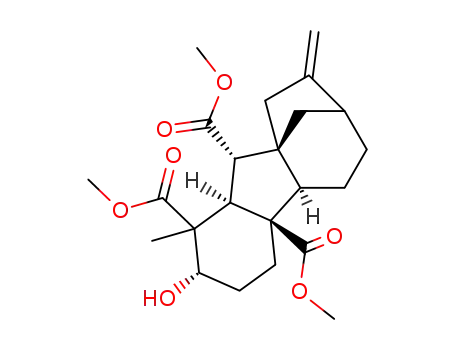 Molecular Structure of 22882-63-9 (4aalpha,4bbeta-Gibbane-1alpha,4a,10beta-tricarboxylic acid, 2beta-hydr oxy-1-methyl-8-methylene-, trimethyl ester)