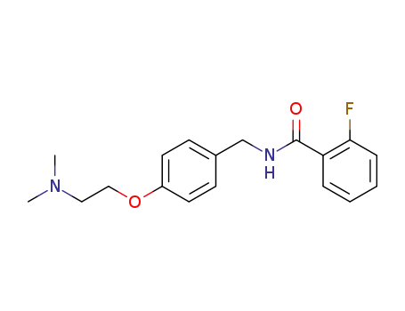 Molecular Structure of 122892-99-3 (Benzamide, N-[[4-[2-(dimethylamino)ethoxy]phenyl]methyl]-2-fluoro-)