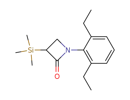 Molecular Structure of 141266-72-0 (2-Azetidinone, 1-(2,6-diethylphenyl)-3-(trimethylsilyl)-)
