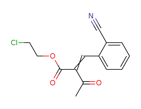 Molecular Structure of 75206-24-5 (2-[1-(2-Cyano-phenyl)-meth-(E)-ylidene]-3-oxo-butyric acid 2-chloro-ethyl ester)