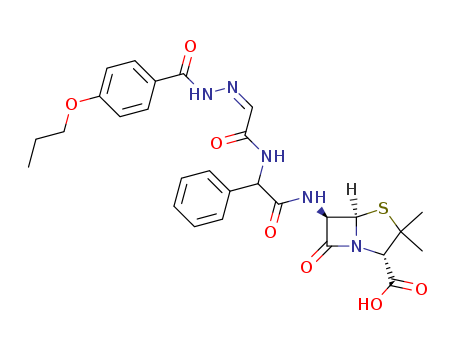 (2S,5R,6R)-3,3-DIMETHYL-7-OXO-6-[[2-PHENYL-2-[[(2E)-2-[(4-PROPOXYBENZO YL)HYDRAZINYLIDENE]ACETYL]AMINO]ACETYL]AMINO]-4-THIA-1-AZABICYCLO[3.2. 0]HEPTANE-2-CARBOXYLIC ACIDCAS