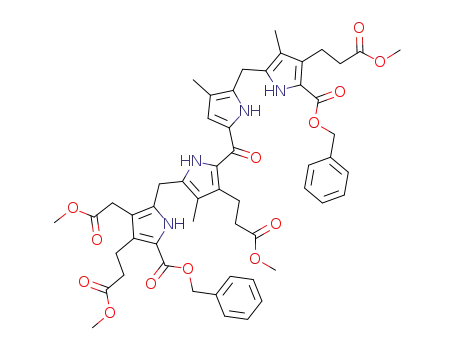 dibenzyl 1,5,8-tris-(2-methoxycarbonylethyl)-7-methoxycarbonylmethyl-2,3,6-trimethyl-b-oxobilane-1',8'-carboxylate