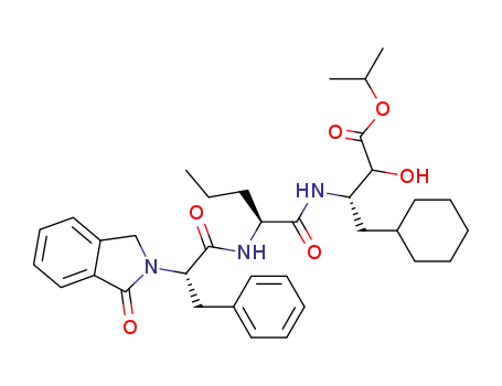 4-cyclohexyl-2-hydroxy-3-((2-((2-(1-oxo-1,3-dihydroisoindol-2-yl)-3-phenylpropionyl)amino)pentanoyl)amino)butyric acid isopropyl ester