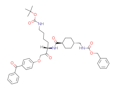 ((S)-7-(4-Benzoyl-phenoxy)-5-{[4-(benzyloxycarbonylamino-methyl)-cyclohexanecarbonyl]-amino}-6-oxo-heptyl)-carbamic acid tert-butyl ester