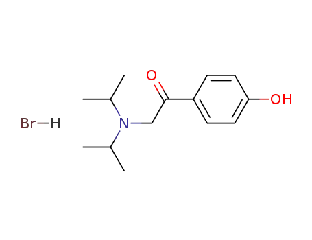 Molecular Structure of 97888-46-5 (Ethanone, 2-[bis(1-methylethyl)amino]-1-(4-hydroxyphenyl)-,
hydrobromide)