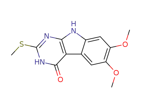6,7-dimethoxy-2-thiomethyl-3,4-dihydro-9H-pyrimido<4,5-b>indol-4-one