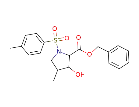 Molecular Structure of 138163-77-6 (Proline, 3-hydroxy-4-methyl-1-[(4-methylphenyl)sulfonyl]-, phenylmethyl
ester)
