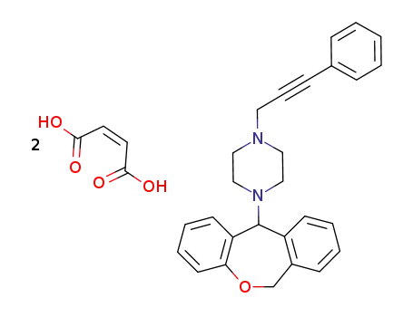 Molecular Structure of 139305-71-8 (1-(6,11-Dihydro-dibenzo[b,e]oxepin-11-yl)-4-(3-phenyl-prop-2-ynyl)-piperazine; compound with (Z)-but-2-enedioic acid)