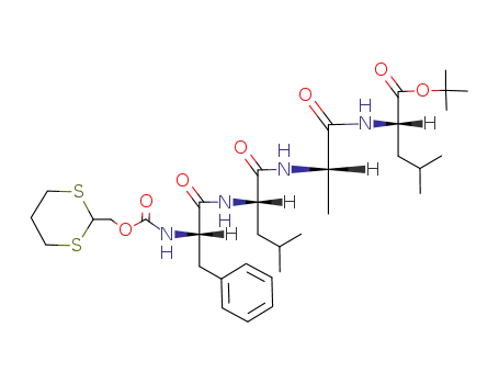 Molecular Structure of 81578-37-2 (1,3-Dithian-2-ylmethoxycarbonyl-L-phenylalanyl-L-leucyl-L-alanyl-L-leucin-tert-butylester)