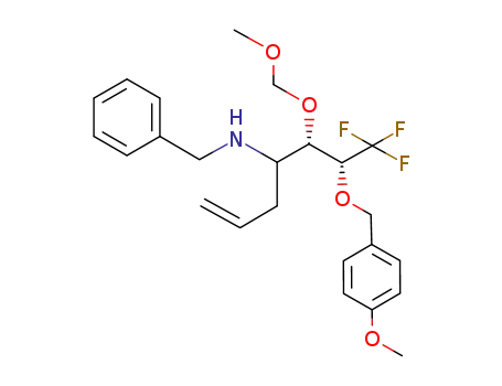 Benzyl-{1-[(1S,2R)-3,3,3-trifluoro-2-(4-methoxy-benzyloxy)-1-methoxymethoxy-propyl]-but-3-enyl}-amine