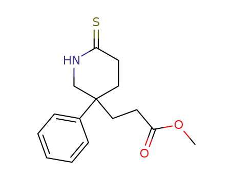 Molecular Structure of 95062-71-8 (methyl 3-phenyl-6-thioxopiperidine-3-propionate)