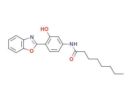 Molecular Structure of 88877-65-0 (Octanamide, N-[4-(2-benzoxazolyl)-3-hydroxyphenyl]-)