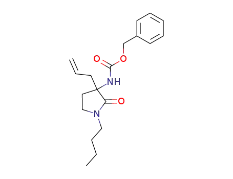 Molecular Structure of 173440-89-6 (Carbamic acid, [1-butyl-2-oxo-3-(2-propenyl)-3-pyrrolidinyl]-,
phenylmethyl ester)