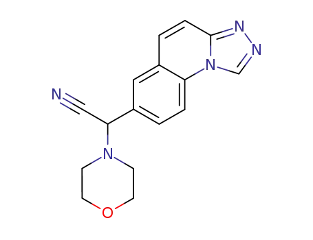 Molecular Structure of 123959-24-0 (7-(1-morpholino-1-cyanomethyl)-1,2,4-triazolo<4,3-a>quinoline)