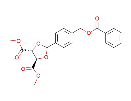 Molecular Structure of 183057-70-7 ((4R,5R)-2-(4-Benzoyloxymethyl-phenyl)-[1,3]dioxolane-4,5-dicarboxylic acid dimethyl ester)