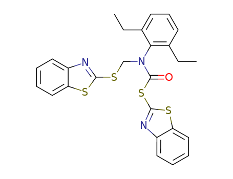 Carbamothioic acid, [(2-benzothiazolylthio)methyl](2,6-diethylphenyl)-, S-2-benzothiazolyl ester