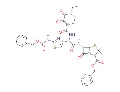 6-{2-(2-Benzyloxycarbonylamino-thiazol-4-yl)-2-[(4-ethyl-2,3-dioxo-piperazine-1-carbonyl)-amino]-acetylamino}-3,3-dimethyl-7-oxo-4-thia-1-aza-bicyclo[3.2.0]heptane-2-carboxylic acid benzyl ester