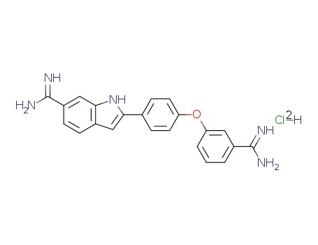 1H-Indole-6-carboximidamide,
2-[4-[3-(aminoiminomethyl)phenoxy]phenyl]-, dihydrochloride
