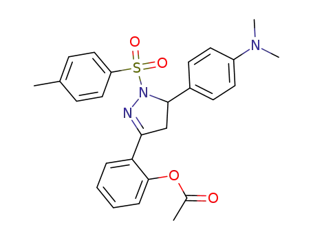 Molecular Structure of 81136-35-8 (Acetic acid 2-[5-(4-dimethylamino-phenyl)-1-(toluene-4-sulfonyl)-4,5-dihydro-1H-pyrazol-3-yl]-phenyl ester)