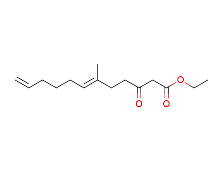 Molecular Structure of 135677-56-4 ((E)-ethyl 5-methyl-3-oxo-6,11-dodecadienoate)