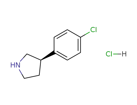Molecular Structure of 1095545-18-8 (3-(4-Chlorophenyl)pyrrolidine hydrochloride)