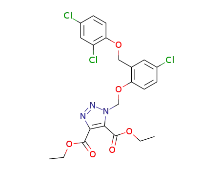 Molecular Structure of 96239-27-9 (1H-1,2,3-Triazole-4,5-dicarboxylic acid,
1-[[4-chloro-2-[(2,4-dichlorophenoxy)methyl]phenoxy]methyl]-, diethyl
ester)