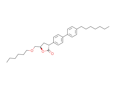 Molecular Structure of 132123-16-1 ((3R,5R)-3-(4'-Heptyl-biphenyl-4-yl)-5-hexyloxymethyl-dihydro-furan-2-one)