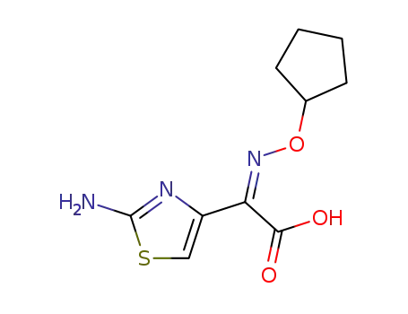 Molecular Structure of 74439-96-6 ((Z)-2-(2-aminothiazol-4-yl)-2-(cyclopentyloxyimino)acetic acid)