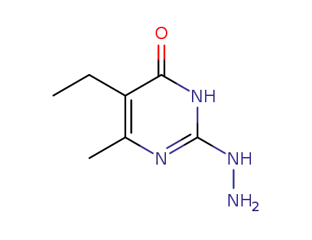Molecular Structure of 65004-40-2 (2,4(1H,3H)-Pyrimidinedione, 5-ethyl-6-methyl-, 2-hydrazone)