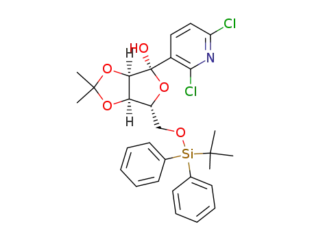 3-<5'-O-<(tert-butyl)diphenylsilyl>-1'-β-hydroxy-2',3'-O-isopropylidene-D-ribofuranosyl>-2,6-dichloropyridine