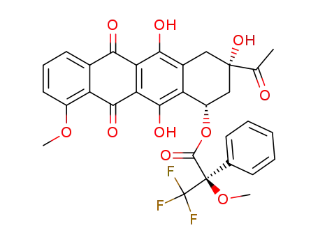 Molecular Structure of 136949-08-1 (7-O-<(R)-α-Methoxy-α-(trifluoromethyl)phenylacetyl>daunomycinone)