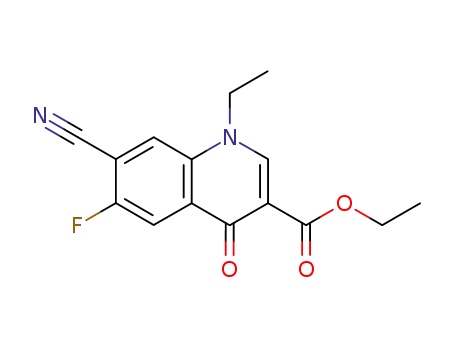 Molecular Structure of 91188-90-8 (3-Quinolinecarboxylic acid, 7-cyano-1-ethyl-6-fluoro-1,4-dihydro-4-oxo-,
ethyl ester)