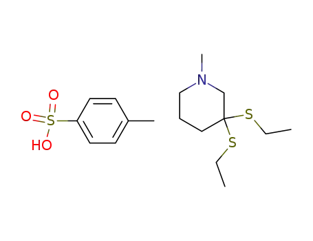 3,3-Bis-ethylsulfanyl-1-methyl-piperidine; compound with toluene-4-sulfonic acid