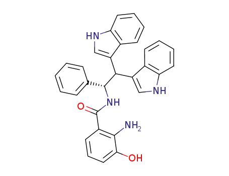 Molecular Structure of 141191-17-5 (Benzamide, 2-amino-N-(2,2-di-1H-indol-3-yl-1-phenylethyl)-3-hydroxy-,
(S)-)