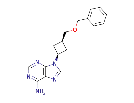 Molecular Structure of 172324-64-0 (9-<cis-3-(benzyloxymethyl)cyclobutyl>adenine)