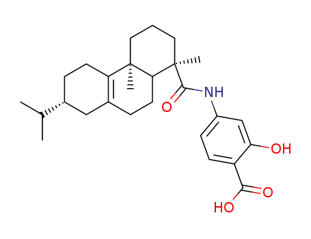 Molecular Structure of 64929-48-2 (Benzoic acid,
4-[[[1,2,3,4,4a,5,6,7,8,9,10,10a-dodecahydro-1,4a-dimethyl-7-(1-methyl
ethyl)-1-phenanthrenyl]carbonyl]amino]-2-hydroxy-)