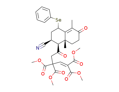 1-Pentene-1,1,3,3-tetracarboxylic acid,
5-[2-cyano-1,2,3,4,6,7,8,8a-octahydro-5,8a-dimethyl-6-oxo-4-(phenylsel
eno)-1-naphthalenyl]-5-oxo-, tetramethyl ester