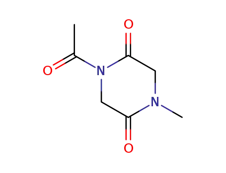 Molecular Structure of 170376-79-1 (2,5-Piperazinedione, 1-acetyl-4-methyl- (9CI))