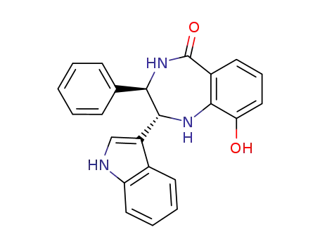 (2R,3R)-1,2,3,4-tetrahydro-9-hydroxy-2-(3'-indolyl)-3-phenyl-5H-1,4-benzodiazepin-5-one