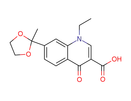 Molecular Structure of 134812-09-2 (1-ethyl-1,4-dihydro-7-(2-methyl-1,3-dioxolan-2-yl)-4-oxoquinoline-3-carboxylic acid)