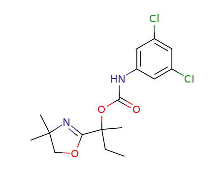 Molecular Structure of 86353-84-6 (Carbamic acid, (3,5-dichlorophenyl)-,
1-(4,5-dihydro-4,4-dimethyl-2-oxazolyl)-1-methylpropyl ester)