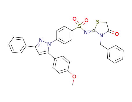 N-[3-Benzyl-4-oxo-thiazolidin-(2E)-ylidene]-4-[5-(4-methoxy-phenyl)-3-phenyl-pyrazol-1-yl]-benzenesulfonamide