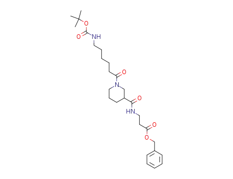 Molecular Structure of 173051-63-3 (3-{[1-(6-tert-Butoxycarbonylamino-hexanoyl)-piperidine-3-carbonyl]-amino}-propionic acid benzyl ester)